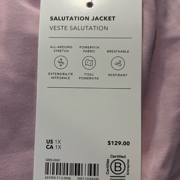 NWT Athleta Salutation Begonia Pink Jacket Size 1X - Picture 6 of 8